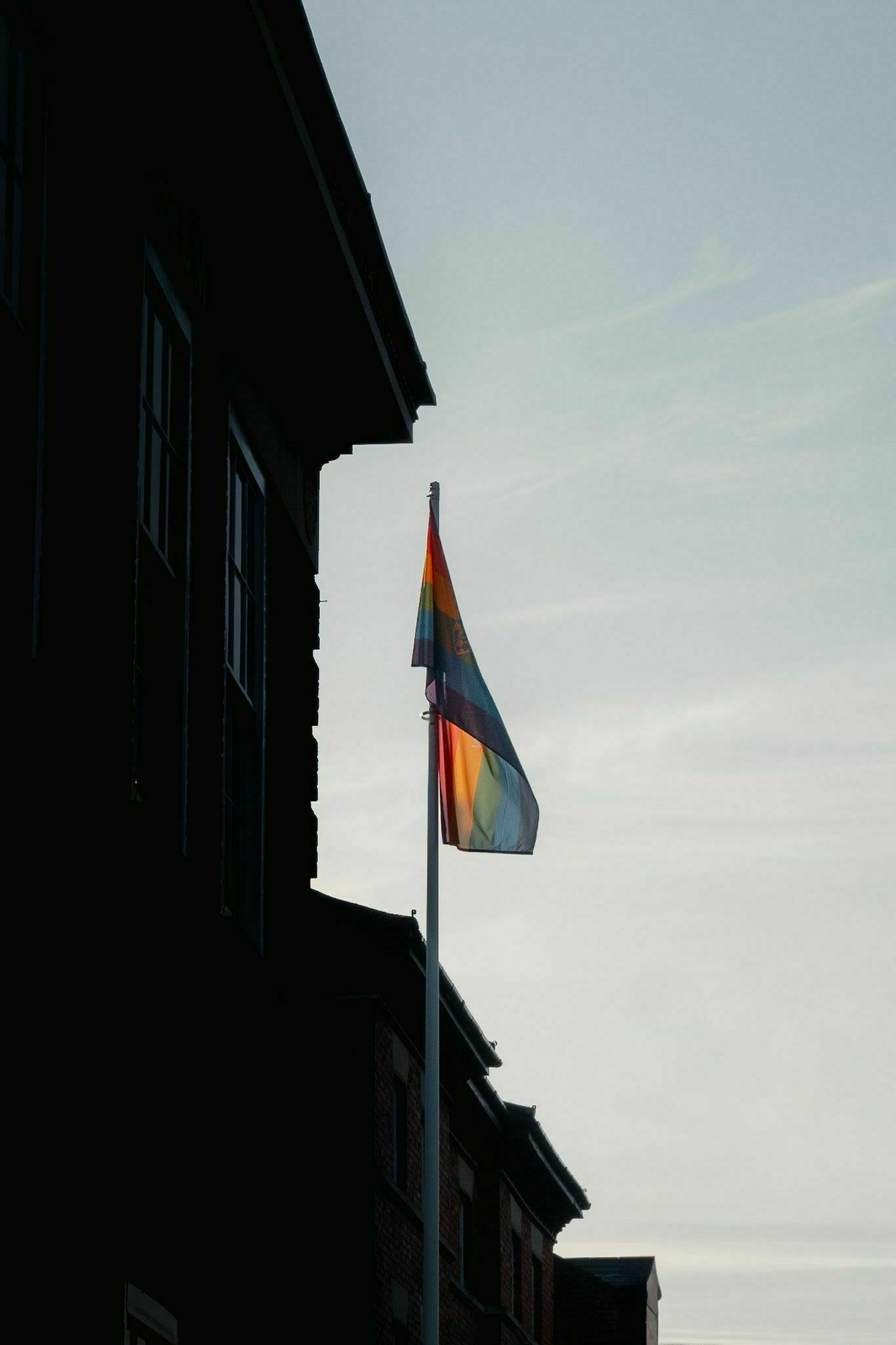 an lgbtq flag saying high in the sunshine