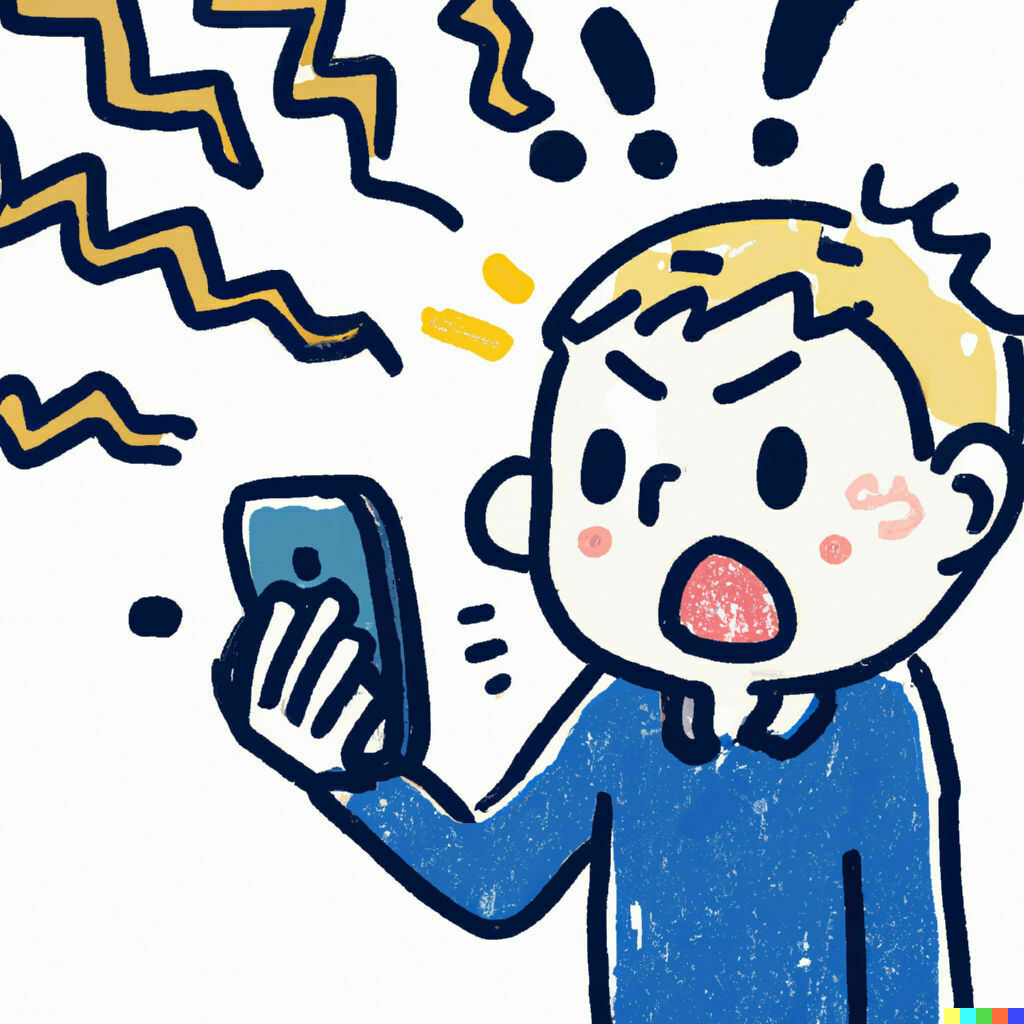 Dall -E: illustration of a stressed person with a mobile phone